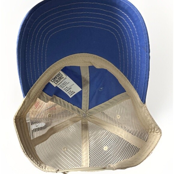 Marthas Vineyard Comfort Colors Trucker Hat Cap Mesh Back Blue Beige Embroidered - Picture 7 of 8